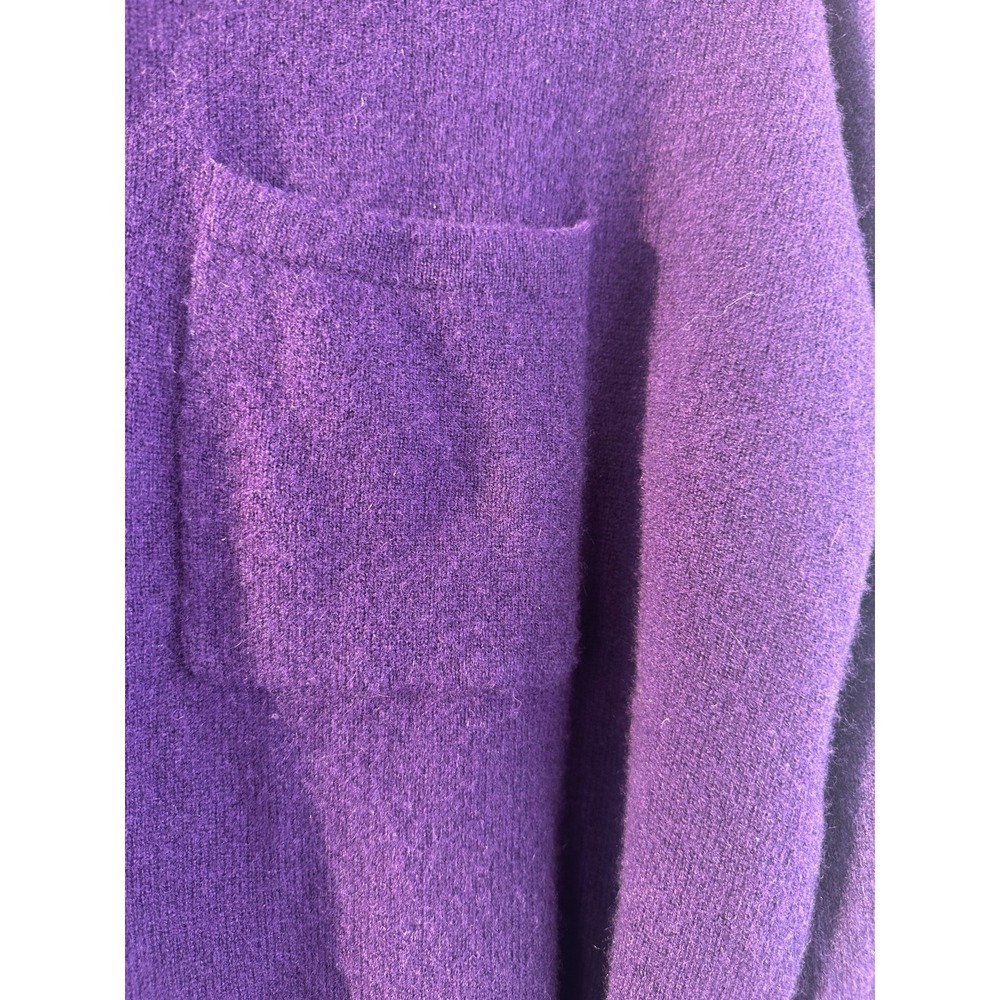 Faherty Cloud Cashmere Sweater Shirt Purple Button Front Medium Quiet Luxury - Picture 7 of 16
